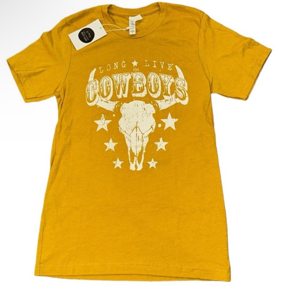 Cowboys Women’s graphic tee Long Live Cowboys S Three Unique Boutique mustard